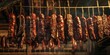 © AkuAku - Smoked sausages hanging to air dry in traditional homemade fashion