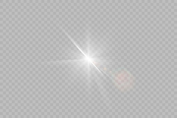 Wall Mural - sun flare light special lens flare light effect. special effect flash. on a transparent background.