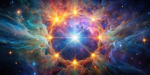 Wall Mural - a beautiful, colorful image depicting the birth of a star in the cosmos, cosmic, space, universe, as