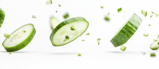 Canvas Print - Cucumber Slices in Motion