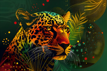 Poster - Jungle Leopard Illustration