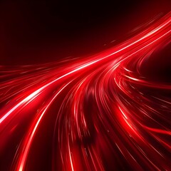 Poster - pulsing red neon lights in dynamic motion on dark background