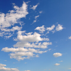 Sticker - Blue sky with white clouds.