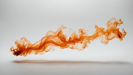 minimalist orange smoke centered in clean white backgr background