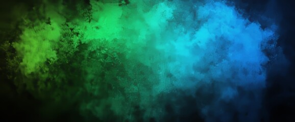 Poster - A grungy header design with a grainy dark background made of blue, green, and black abstractions, noise texture banner poster and grunge texture headers