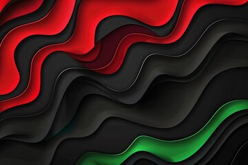 Wall Mural - Abstract wavy background in black, red, and green.