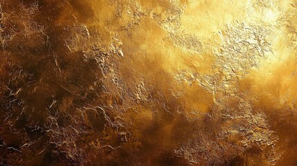 Poster - A richly textured surface in vibrant gold tones, showcasing intricate patterns highlighted by natural light, creating a captivating visual effect