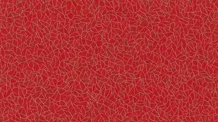 Poster - A vivid red surface adorned with delicate leaf patterns, creating a textured appearance ideal for artistic or decorative purposes