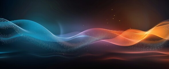 Wall Mural - Colorful Abstract Waves Flowing Through Dark Background at Night