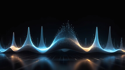 Wall Mural - The Beauty of Algorithmic Art, abstract, waves, digital, art, light, glow, curves, technology background, wallpaper, digital, background