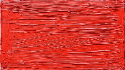 Aufkleber - A thick layer of vibrant red paint creates a textured surface, showcasing bold brush strokes that enhance its artistic appeal