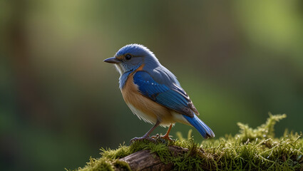 Wall Mural - blue bird on a branch