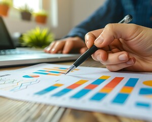 Poster - Businessperson Analyzing Financial Data and Charting Growth Strategies on Desk