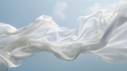 Wall Mural - White Fabric Flowing in the Wind