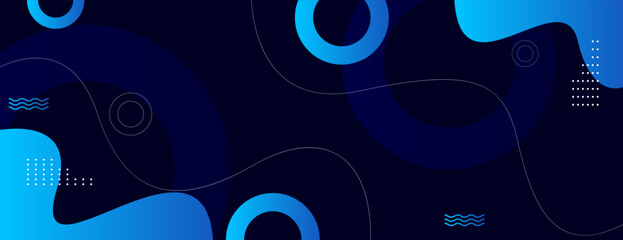 Wall Mural - blue abstract geometric background for banner, poster, presentation.