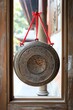© Thanakrit - Thai Brass Gong, border, background wallpaper, blank in the middle, minimalism, negative space, used for postcard template