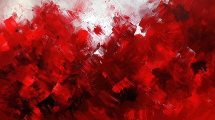 Aufkleber - A striking abstract artwork filled with various shades of red, emphasizing bold brushstrokes and textural depth, creating an intense visual experience