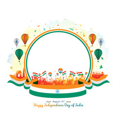 Sticker - Template layout for Independence Day of India. Freedom celebration background.