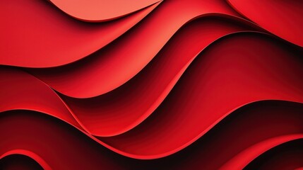 Aufkleber - Red waves undulate gracefully, forming a captivating abstract arrangement that evokes energy and movement
