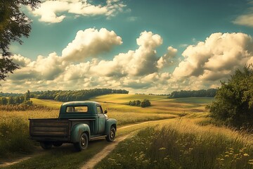 Wall Mural - car in the desert