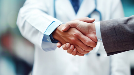 Doctor and Businessman Shaking Hands