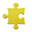 © kanoktuch - A yellow puzzle piece with a smooth surface, representing connection and problem-solving. Isolated on transparent background, png.