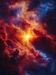 a bright star shining in the night sky, ideal for astronomy or space-related projects