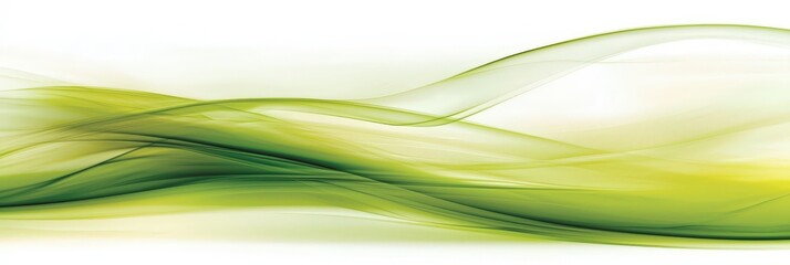 Fototapete - Gentle green waves ripple and flow, creating an elegant abstract design that evokes a sense of tranquility and movement