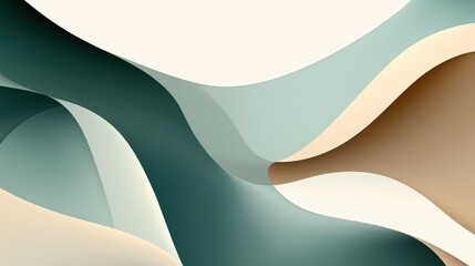Poster - Soft waves of color intertwine in a harmonious design, creating a visually appealing abstract display of shapes and textures