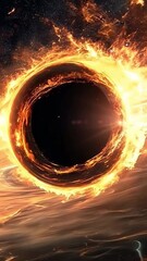 Wall Mural - a large, fiery hole in the sky. the sun is shining brightly on the hole, creating a dramatic and int