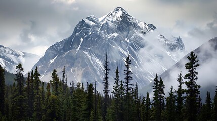 Sticker - Majestic Mountain Peak Amidst the Clouds