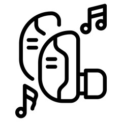 Poster - earphones or bluetooth earbud line icon