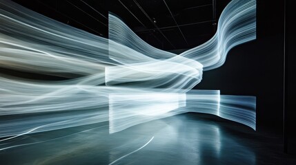 Poster - Light art installation featuring flowing, ethereal light patterns