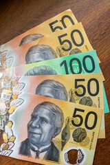 Wall Mural - New 50 100 Australian money dollar  business background.  Economy and finance concept