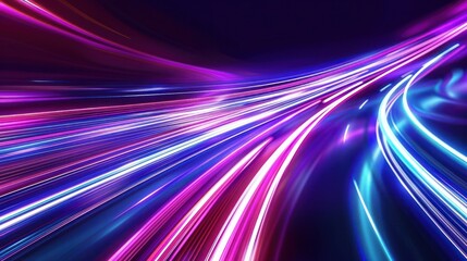 Wall Mural - Abstract Light Trails, Blurred Motion, Neon Colors