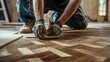 © Generative ART - Craftsman Laying Parquet Flooring in a Home Renovation Project