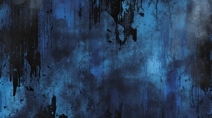 Poster - Illustration of black and blue grunge textures