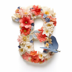 floral word B on white background 