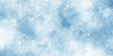 Wall Mural - beautiful blue watercolor background with glitter particles, light blue bokeh background for design,