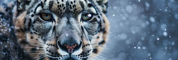 snow leopard. international snow leopard day. a wild animal in the wild.