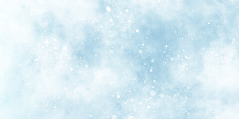 Wall Mural - beautiful blue watercolor background with glitter particles, light blue bokeh background for design,