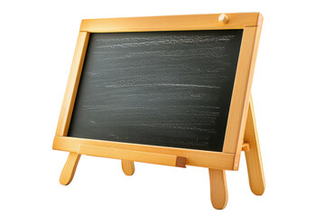 Wall Mural - wooden framed blackboard on easel, isolated on white background. png without background