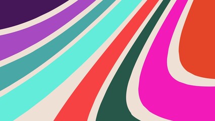 Retro background with lines vintage colors pink, yellow ,red and blue