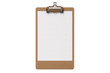 © Asier - Wooden clipboard with a blank sheet of paper.