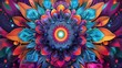 © nuttapong - Abstract colorful floral design with vibrant hues and intricate details, creating a mesmerizing pattern.