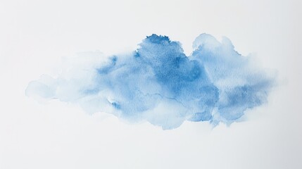 Abstract watercolor blue cloud design. A soft and airy blue watercolor cloud, perfect for creating a tranquil and serene atmosphere in your designs.