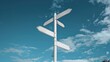 © Eyepain - way white signpost pole with blur sky cloud