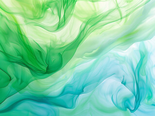 Wall Mural - Bright Green and Teal Flowing, Generative AI Illustration