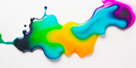  bright abstract background blots of multicolored paint on a white background isolated