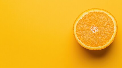 Sticker - A single orange slice against a yellow backdrop.